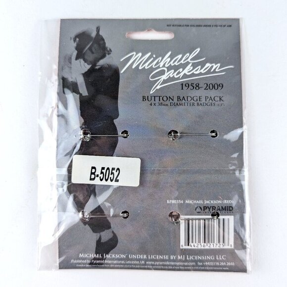 NEW Michael Jackson Memorial Button Badge 4pk - Picture 4 of 4